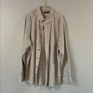 Puritan Cream and Brown Plaid Shirt